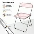 thumbnail image 5 of UBesGoo Clear Modern Acrylic Chairs, 2 Pack, Trasnsparent Folding Chairs for Party, Dining Chais for Study, Picnic, Retaurant, 5 of 7