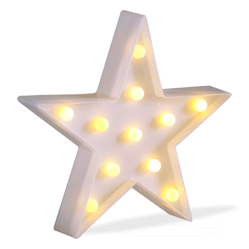 Marquee Light Star Shaped LED Plastic Sign Lighted