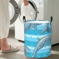 thumbnail image 4 of Goofa Dolphin Printed Circular Hamper,Laundry Basket with Handles,Storage Baskets Foldable,Large Capacity Laundry Hamper-, 4 of 8