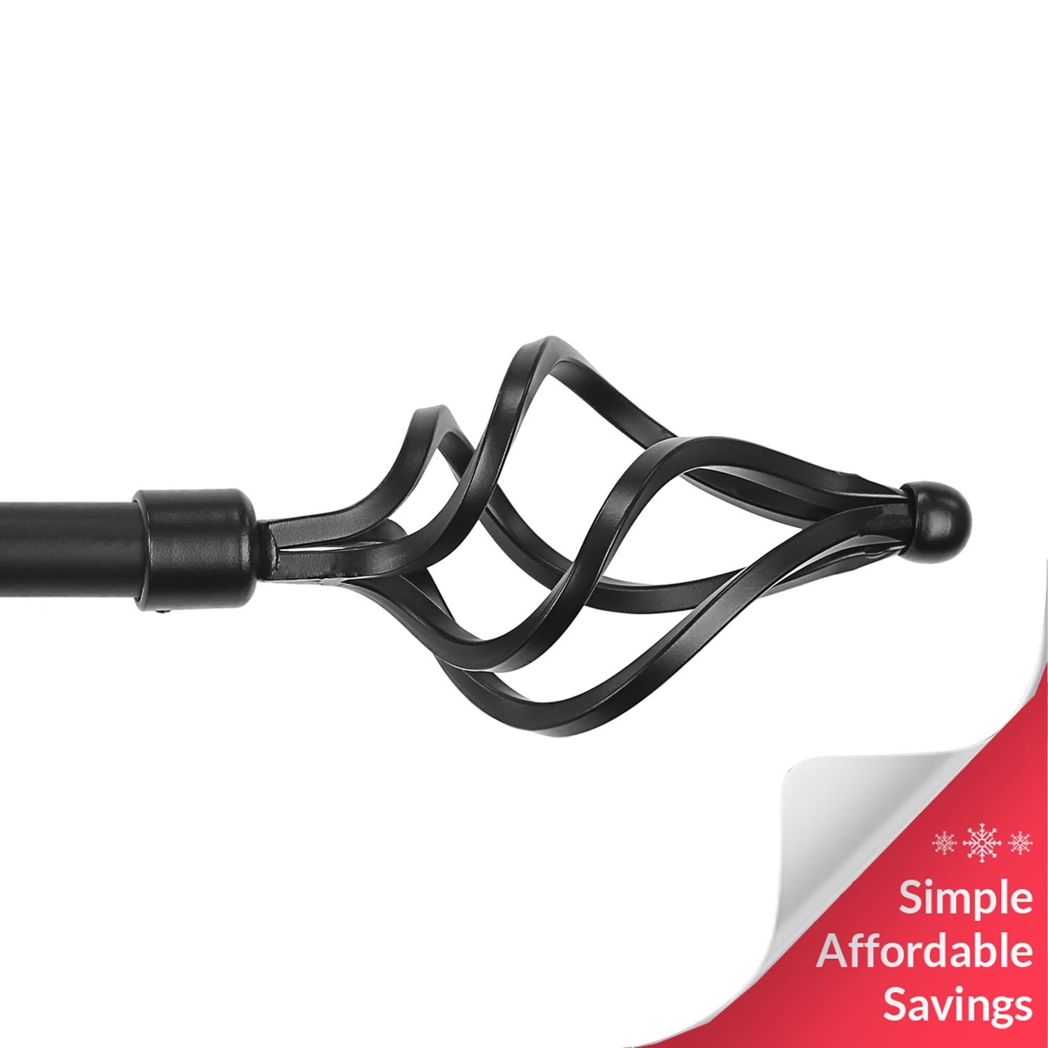 Chicology 3 4 Inch Diameter Curtain Rods Twisted Cage Finial