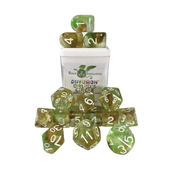 Role 4 Initiative Diffusion Poly Set - Druids Circle w/Numbers (15)