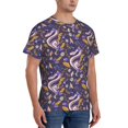 thumbnail image 4 of Yiaed Snake And Floral Print Mens Short Sleeve Tight Fit T-Shirt, Crewneck Casual Tee-XX-Large, 4 of 5