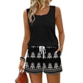 thumbnail image 2 of IYYVV Hawaiian Outfits For Women 2 Piece Sets Floral Sleeveless Square Neck Tank Tops And Beach Shorts Set Sweatsuit With Pocket White 3XL, 2 of 9
