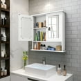 thumbnail image 4 of Costway Wall Mount Mirror Cabinet Bathroom Medicine Cabinet Storage Organizer White, 4 of 10