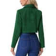 thumbnail image 3 of MODA NOVA Tweed Blazer for Juniors Short Suit Long Sleeve Crop Jacket S Green, 3 of 6