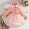 thumbnail image 5 of Liyamei Toddler Girls Floral Dress Long Sleeve Ruffles Coat Tops Headbands Outfits Spring Floral Dress Sets Size Pink 9-12 Months, 5 of 5
