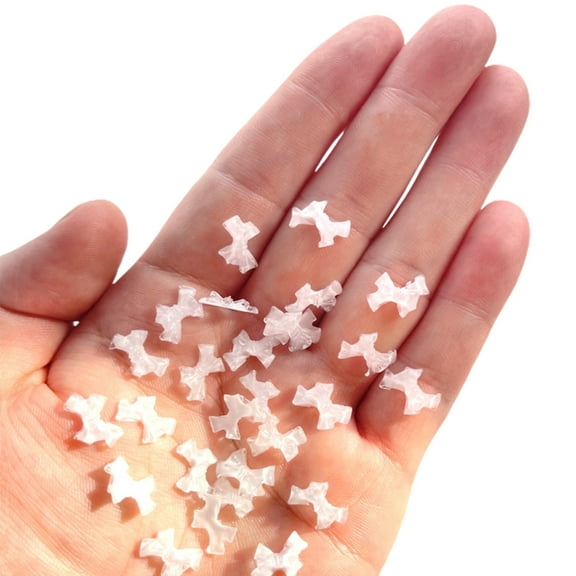 100PCS Flatback Bows Nail Art Charms Crystal Bowknot Decals Clear Bow Nails Jewelry Bows Nail Decoration DIY Crafting