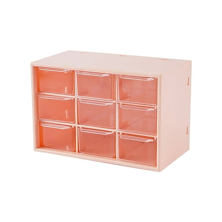 

Tanune Clearance! Rack Desktop Nine Grid Storage Box Transparent Drawer Table Shelf Multi Layered Wire Shelving Pink 1 storage rack