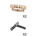 thumbnail image 1 of KLKCMS yotijar 4x18K Golden Plated Grills 8 Teeth Grill Set Halloween Props Rose, 1 of 9