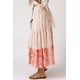 thumbnail image 1 of ABPHQTO Falda larga a capas con dobladillo con volantes y estampado floral rosa para mujer, 1 of 5