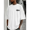 thumbnail image 1 of Men's Casual Street Style Short-Sleeve T-Shirt, Heather Gray with "ATHENS" Handwritten Print, Cotton, Round Neck, 1 of 5