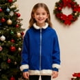 thumbnail image 4 of Zanarzt Boys Winter Coat Girls Polar Fleece Jacket Kids Full Zip Lightweight Fall Spring Coat Outerwear with Pockets Blue,4-5 Years, 4 of 6