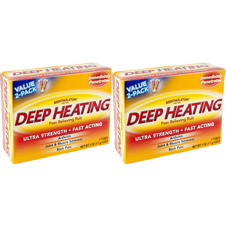 Mentholatum Ultra Strength Deep Heating Pain Relieving Rub 4 x 2 oz Tube