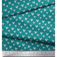 thumbnail image 2 of Soimoi Green polyester Crepe Fabric Cute Smile Heart Printed Fabric 1 Yard 42 Inch Wide, 2 of 3