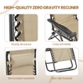 thumbnail image 4 of Yaheetech Zero Gravity Foldable Reclining Lounge Chair with Sunshade & Tray, 26 in Wide, Beige, 4 of 7
