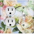 thumbnail image 6 of Metal Light Switch Plate Outlet Cover Flower White Rose Blue ROS009, 6 of 24