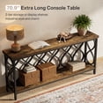 thumbnail image 2 of Tribesigns 70.9" Industrial Console Sofa Table, 2-Tier Entryway Accent Table Behind Couch for Living Room, Hallway, Entry, Rustic Brown, 2 of 7