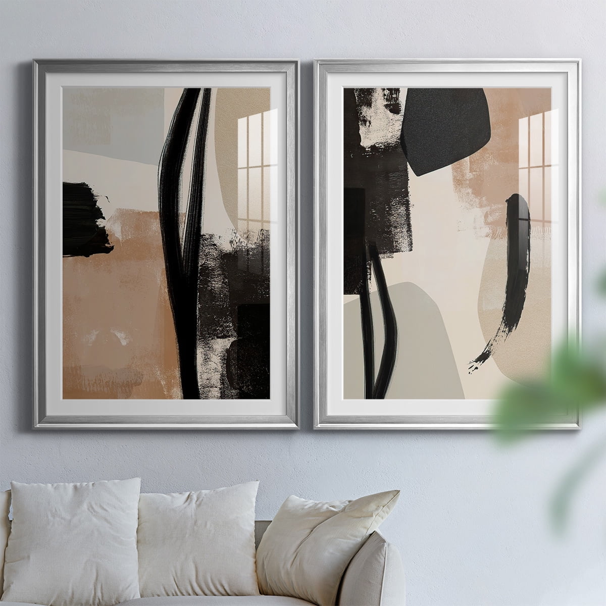 Wexford Home Selective Arrangement I Premium Framed Print, 30.5" x 42.5" - Ready to Hang, Silver (Set of 2)