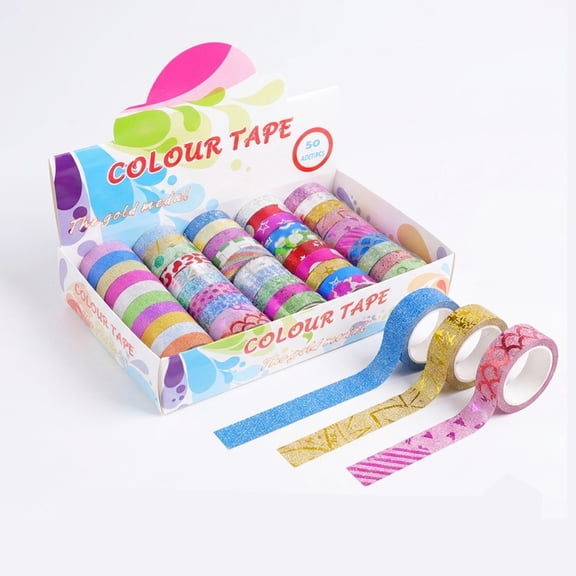 50 Rolls Colorful Washi Masking Tape Set,Decorative Craft Tape Collection for DIY and Gift Wrapping