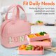 thumbnail image 5 of Bolsa de almuerzo para mujer, bolsa de almuerzo aislada, bolsa de almuerzo pequeña de cuero para oficina, bolsa de almuerzo para trabajo con letras de chenilla, bolsa térmica a prueba de fugas, bolsa, 5 of 6