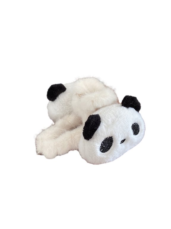 Doll Plush Panda Hair Claw Acrylic Korean Style Animal Shark Clip Ponytail Holder Geometric Winter Cross Hair Clip