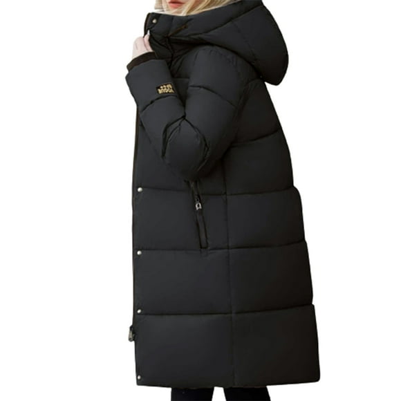 WEIYLL Jackets for Women Solid Color Zipper Hooded Windproof Down Fashion Keep Warm Black Ladies Fall Tops And Blouses Size 3XL