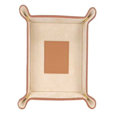 Royce Leather Suede-Lined Catchall Travel Valet Tray