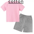 thumbnail image 2 of Conjunto de camiseta de algodón para niños, ropa informal de manga corta para niños y niñas de 2 a 12 años, conjunto de verano de color sólido para bebés, 2 of 5