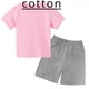 thumbnail image 2 of Conjunto de camiseta de algodón para niños, ropa informal de manga corta para niños y niñas de 2 a 12 años, conjunto de verano de color sólido para bebés, 2 of 5