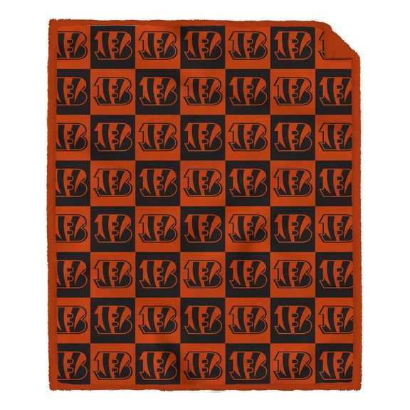 Pegasus Cincinnati Bengals 60" x 70" Tonal Logo Box Ultra Cozy Sherpa Blanket