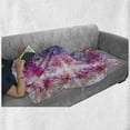thumbnail image 5 of Mandala Soft Flannel Fleece Throw Blanket, Far Eastern Style Traditional Mandala Tie Dye Effect Ombre Print Harmony Theme, Cozy Plush for Indoor and Outdoor Use, 70" x 90", Pink, by Ambesonne, 5 of 5