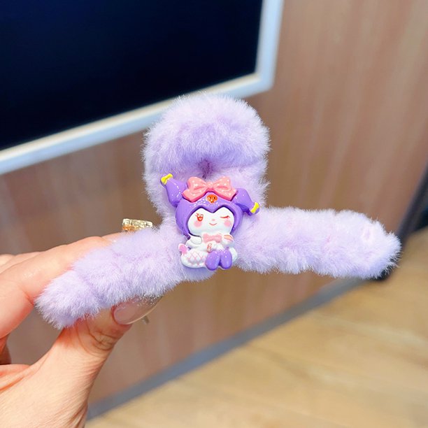 New Sanrio Plush Clip Autumn and Winter Cartoon Shark Clip Back Head Hair Clip Cute Hair Clip Hair Clip Headwear