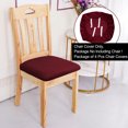 thumbnail image 2 of Unique Bargains 4Pcs Velvet Dinning Chair Seat Cover Elastic Stretchable Slipcovers Burgundy, 2 of 8