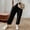 Black women cargo pants with pockets a1, variant on Cagogo Women's Cargo Trousers with Pockets Elastic Waist Casual Loose Ankle Pants Summer Travel Lounge Pants Drawstring Relaxed Fit Vacation Streetwear, Khaki M
