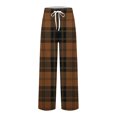 thumbnail image 4 of JIUKE Plaid Pajamas Pants for Men Casual Summer Drawstring Baggy Comfy Lounge Pjs Bottoms Homewear, 4 of 5