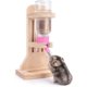 thumbnail image 1 of Hamster Wooden Drinking Bottle Holder Height Adjustable Pet Feeder (Pink), 1 of 5