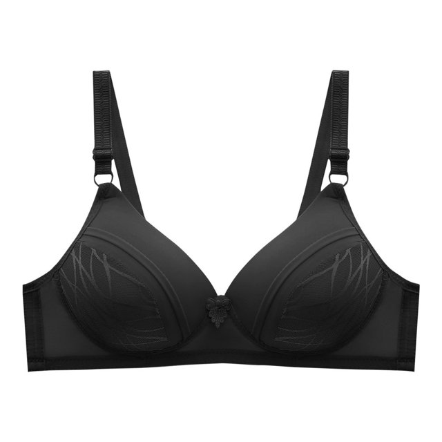 JUNWELL Woman‘s Embroidered Glossy Bra Push Up No Rims Adjustable Bras Comfortable Breathable Underwear