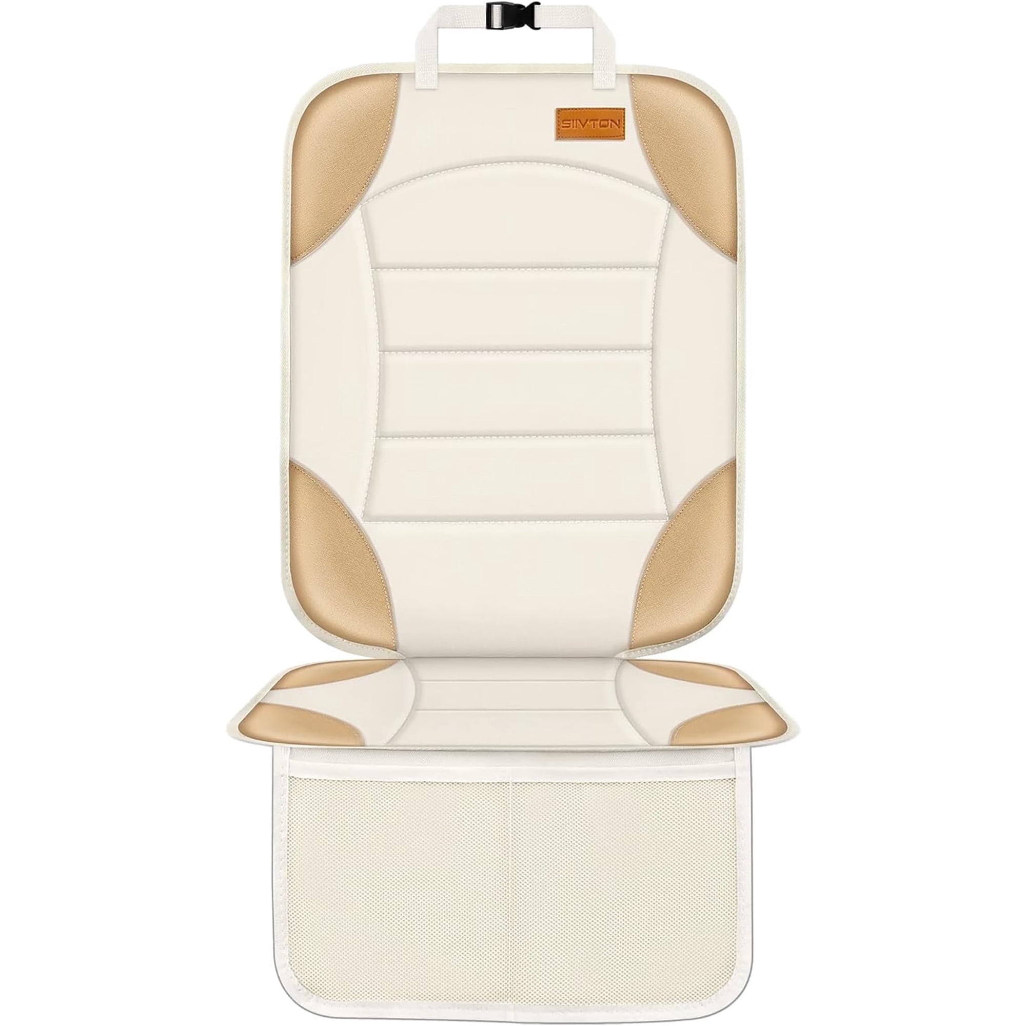 Siivton Car Seat Protector and Cover – Thick Padding to Prevent Indentations, Non-Slip, Waterproof, with 2 Storage Pockets for Child Seat (1 Pack)