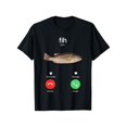 thumbnail image 1 of Camisetas de pescado con estampados modernos y divertidos: "Fih Calling" (Recordar mensaje, Rechazar, Aceptar llamada telefónica) - Camiseta deportiva holgada unisex 100 % algodón para hombre y mujer, 1 of 6