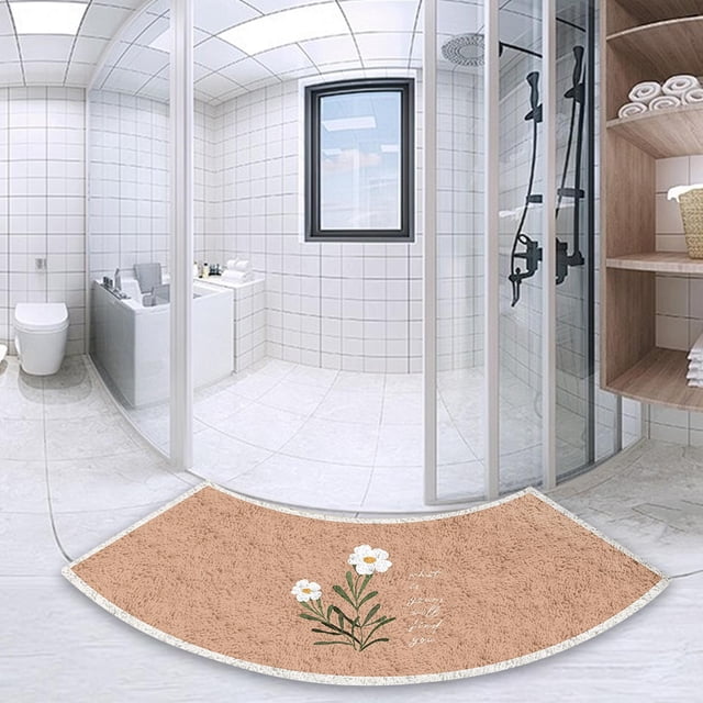 Bathtub Mat Floor Mat Foot Rug Curved Shower Mat for Laundry Room Tub Shower F