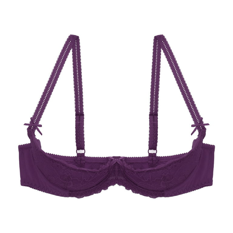 Buy Erotissch Purple & Blue Set of 2 Floral Lace Non-padded Bralette Bra  online
