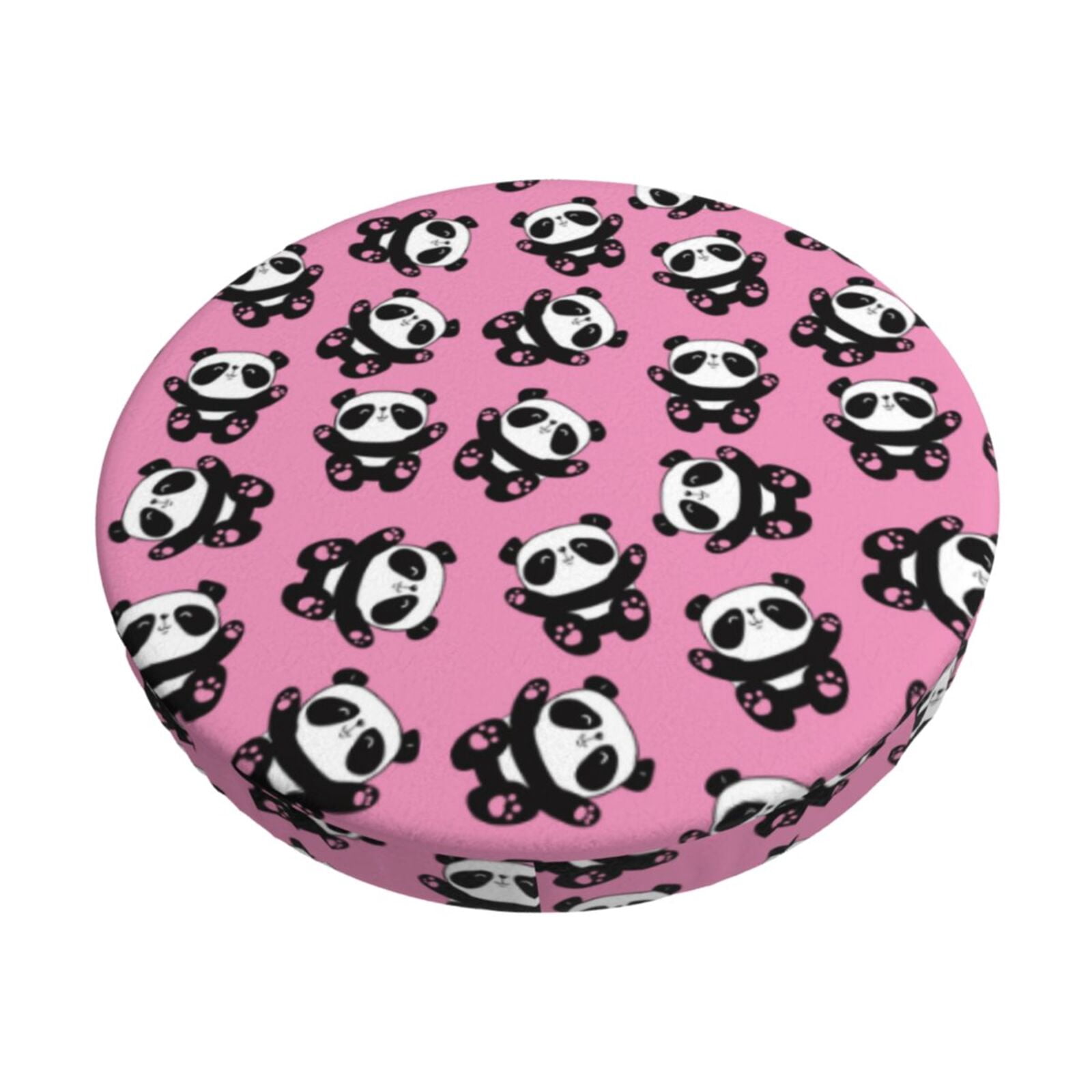 Easygdp Cute Panda Print Easy To Install Bar Stool Covers&Stool Covers Round&Elastic Stool Cover, Barstool Covers,Washable&Bottom With Elastic Edge-14 inch