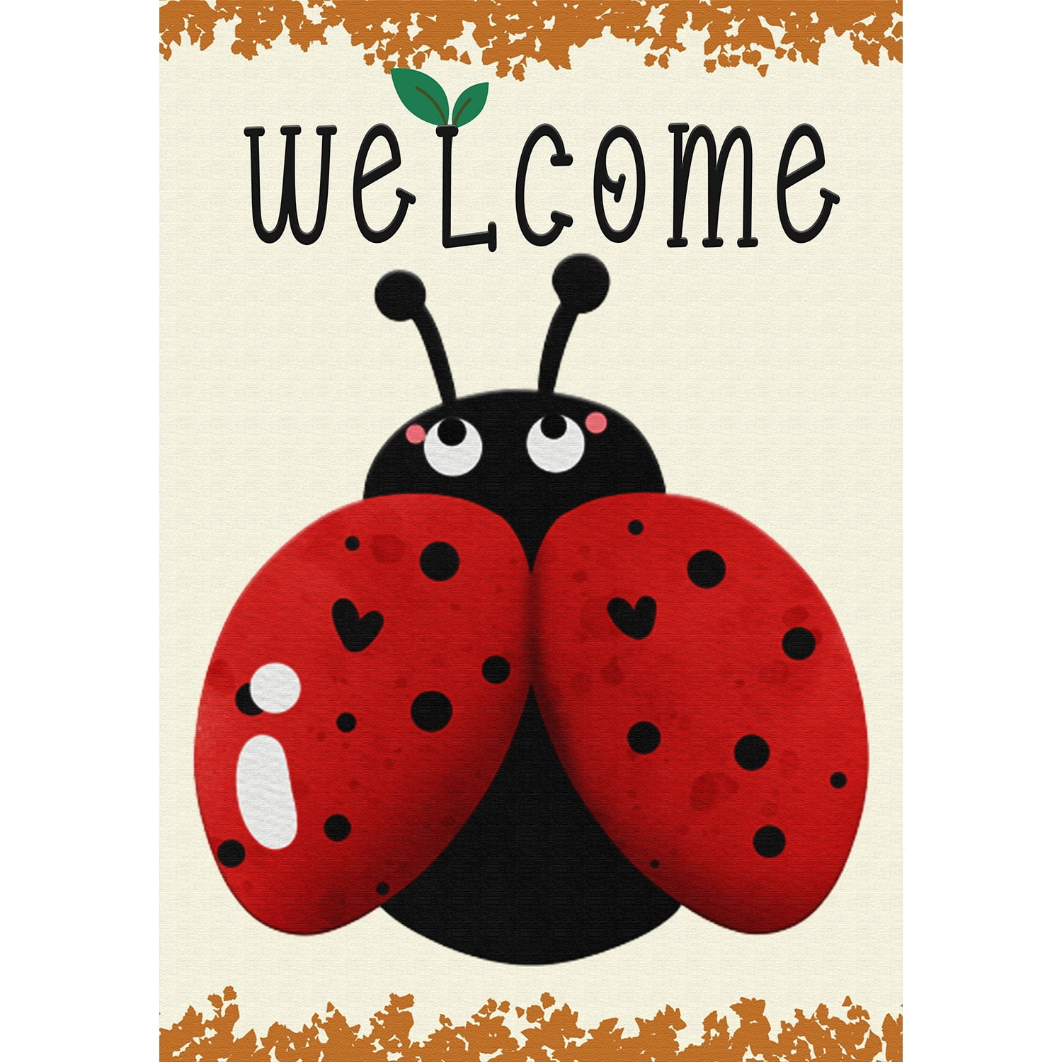 America Forever Ladybug Welcome House Flag, 28 x 40 inch Double Sided, Welcome Cute Ladybug, Spring Summer Outdoor Decorative Flag