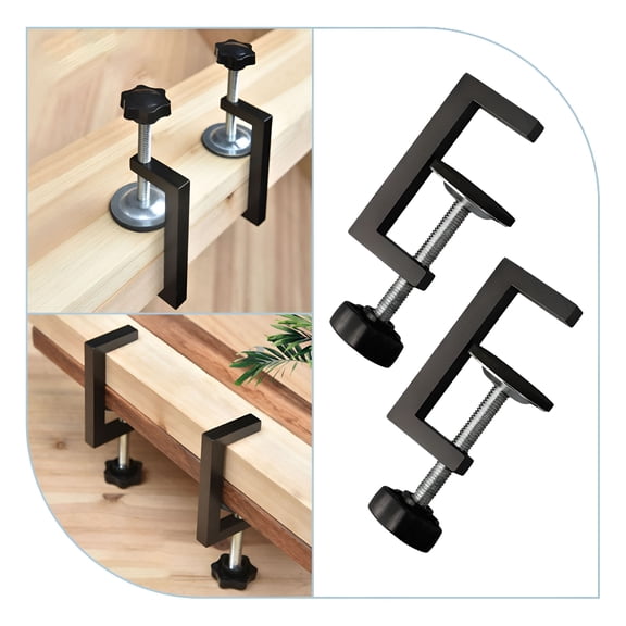 FACEGA 2 Pcs 10-57mm Reversed Woodworking Clamp C-Clamp for Wood Plastic Cutting Drilling