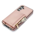 thumbnail image 4 of Allytech Wallet Case Cover for Samsung Galaxy S24, Luxury PU Leather with Detachable Crossbody Strap Stand Zipper Pocket Cards Holder Shockproof Phone Case for Galaxy S24, Rosegold, 4 of 8