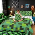 thumbnail image 5 of Meiyoeat Pixelated Blocks Miners Queen Bedding 7pcs, Retro Geometric Camo Bedding Comforter Set Queen for Bedroom, 5 of 6