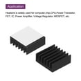 thumbnail image 4 of Uxcell 10Pcs 14x14x6mm Heatsink Aluminum Radiator With Fixed Sticker for Chip CPU, Power Transistor, FET, IC,Black, 4 of 6