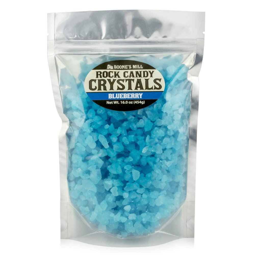 Light Blue Blueberry Rock Crystal Candy 1 Pound In A Resealable