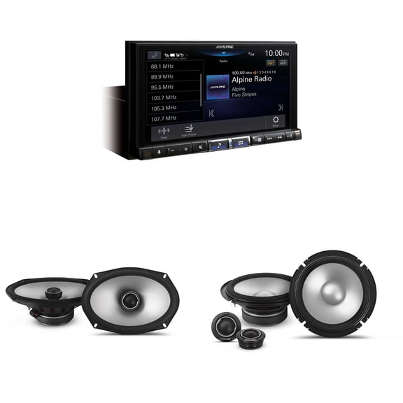 Alpine iLX-507 7" Multimedia Receiver Wireless Apple CarPlay & Wireless Android Auto & 1 Pair Alpine S2-S65C Type S 6.5" Component Speakers and 1 Pair S2-S69 Type S 6x9 Coax