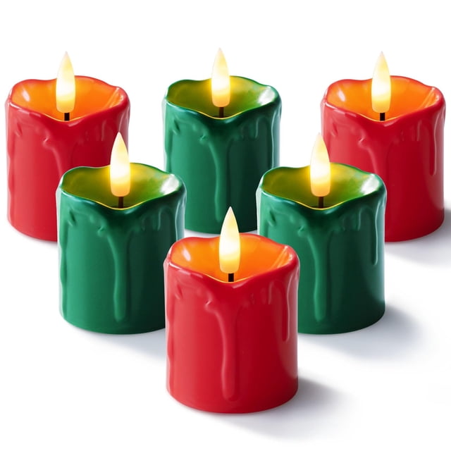 Velas votivas con temporizador sin llama de Lamp Homemory, 2 x 2 pulgadas, paquete de 6